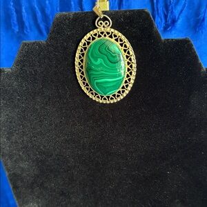 Chrysocolla Oval Pendant with Gold- tone finding’s pendant.